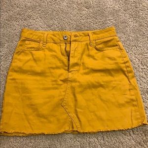 Mustard denim nasty gal mini skirt